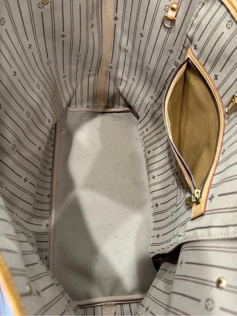 Louis Vuitton Monogram Canvas Tote in Brown and Tan Leather